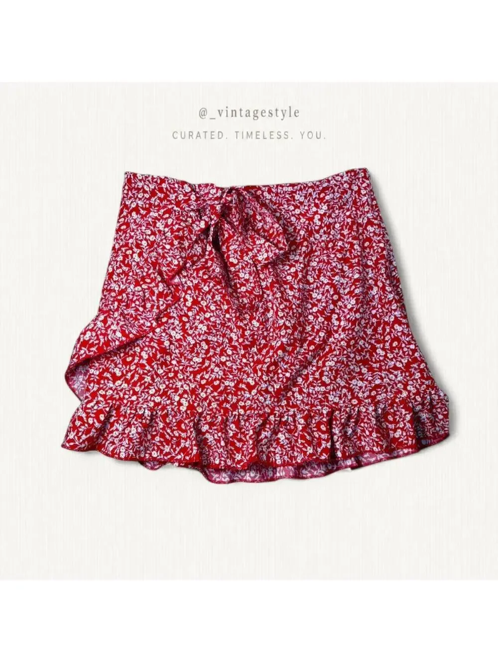 Women's Red and Multi Skirt
